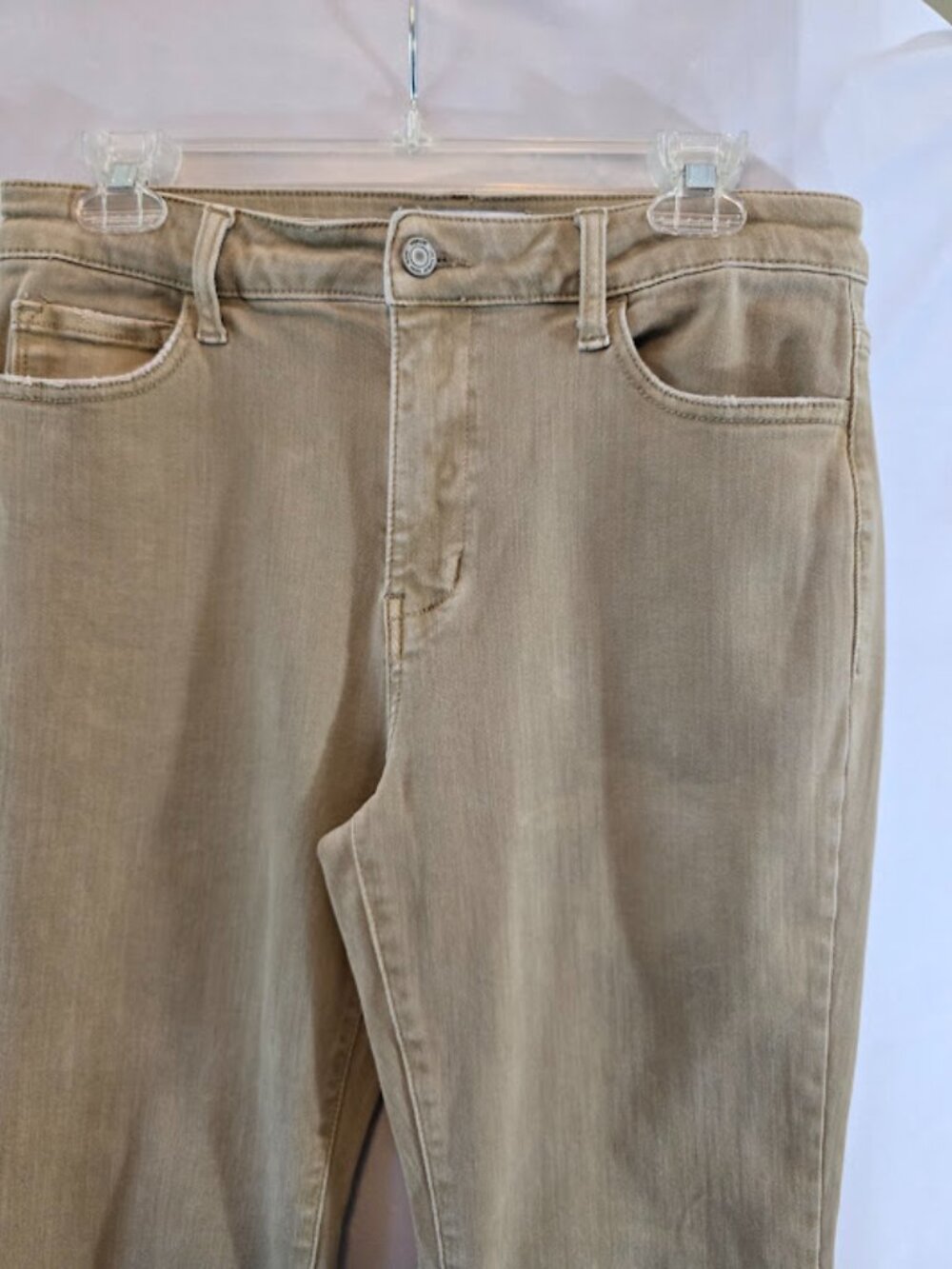 COTTON BLEND BOOTCUT JEANS VERVET BRAND TAN DISTRESSED SIZE 30 - Picture 4 of 11